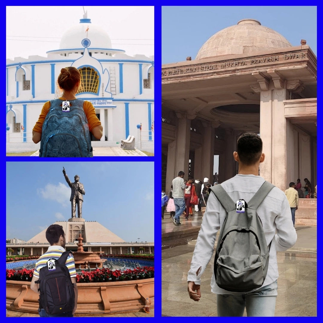 Dr B.R. Ambedkar travel theme smart bag tag with QR code by tag8