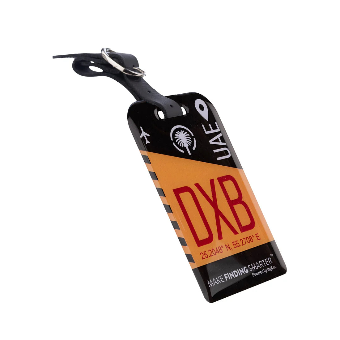 Dubai DXB city-themed smart bag tag with QR code by tag8