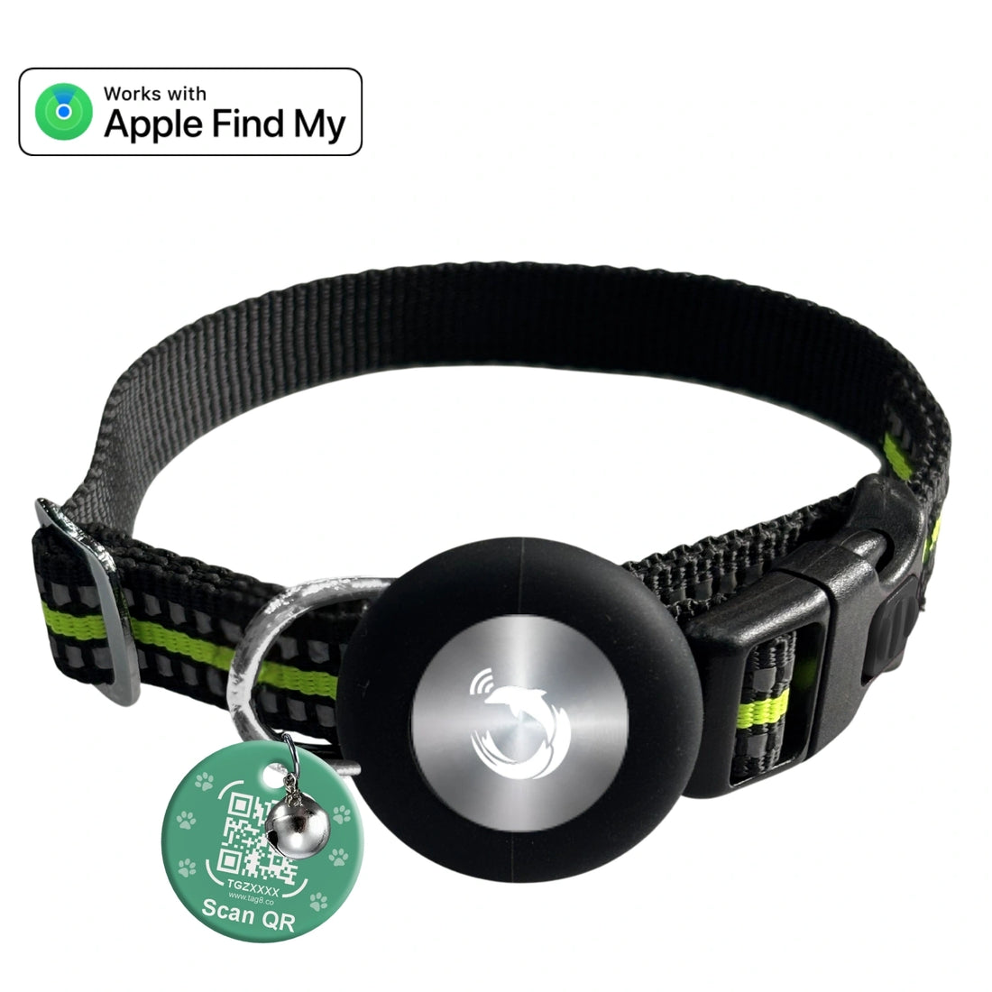 Genie Track Smart Pet Collar for iOS with QR code and digital ID by tag8