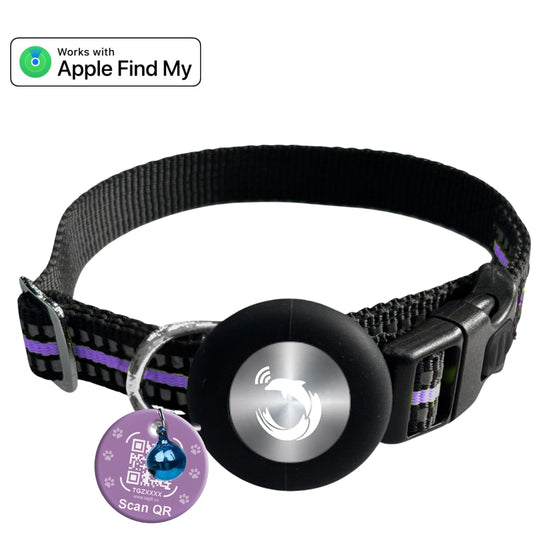Genie Track Smart Pet Collar for iOS with QR code and digital ID by tag8