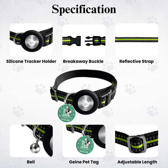 Genie Track Smart Pet Collar for iOS with QR code and digital ID by tag8