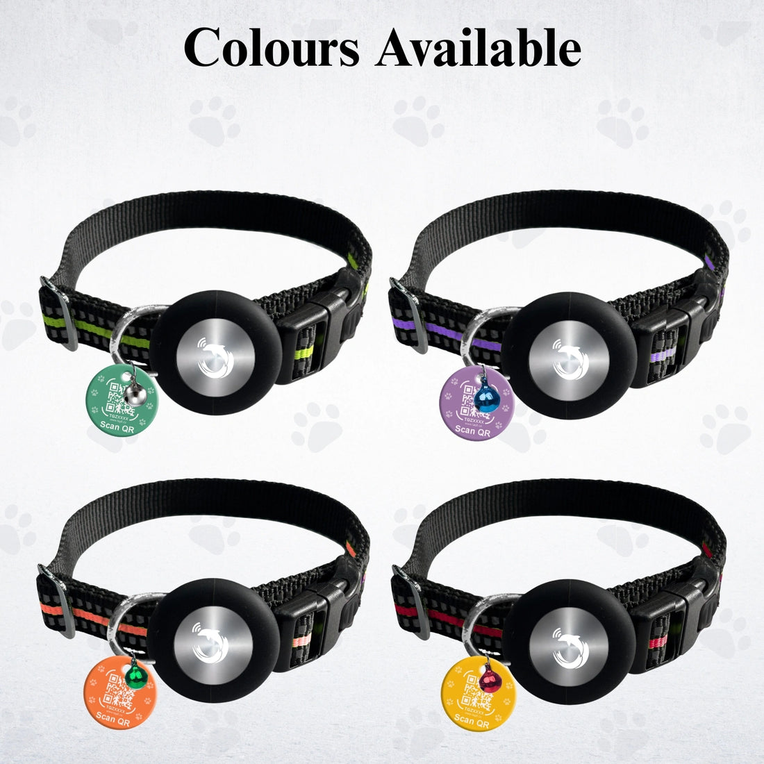 Genie Track Smart Pet Collar for iOS with QR code and digital ID by tag8