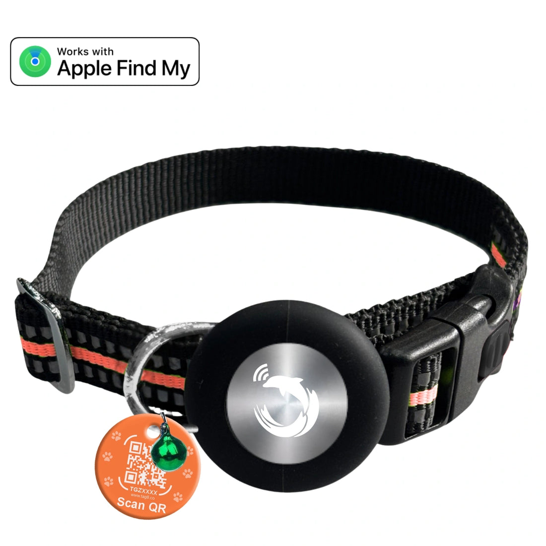 Genie Track Smart Pet Collar for iOS with QR code and digital ID by tag8
