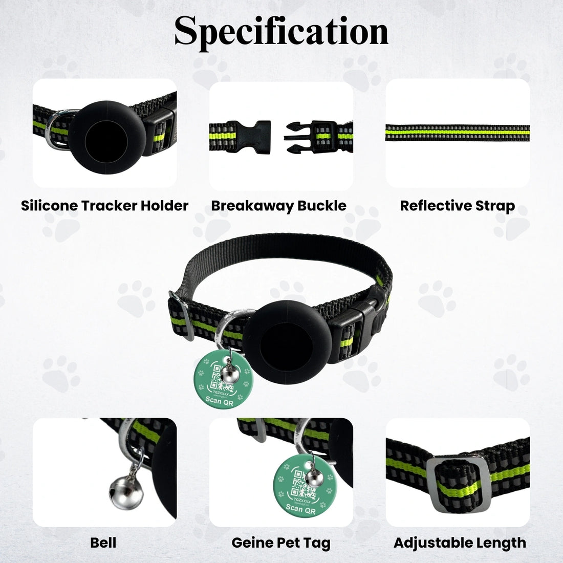 Genie Track Collar for pets with QR code and digital ID by tag8
