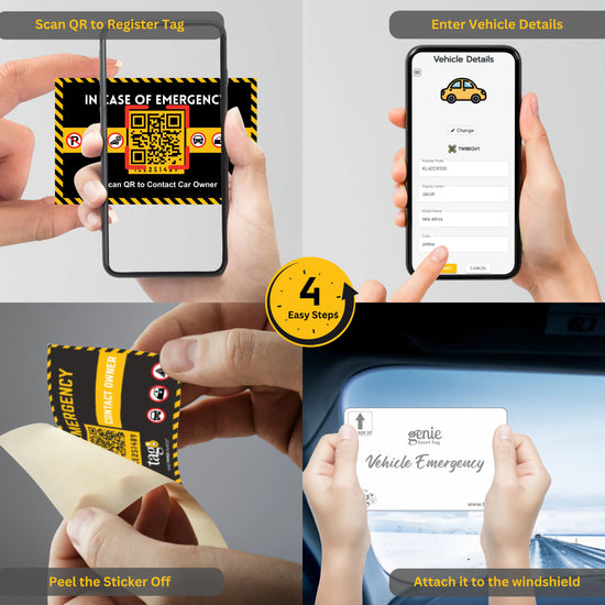 tag8 Genie Vehicle Emergency Tag with Auto Link for instant roadside assistance and emergency support