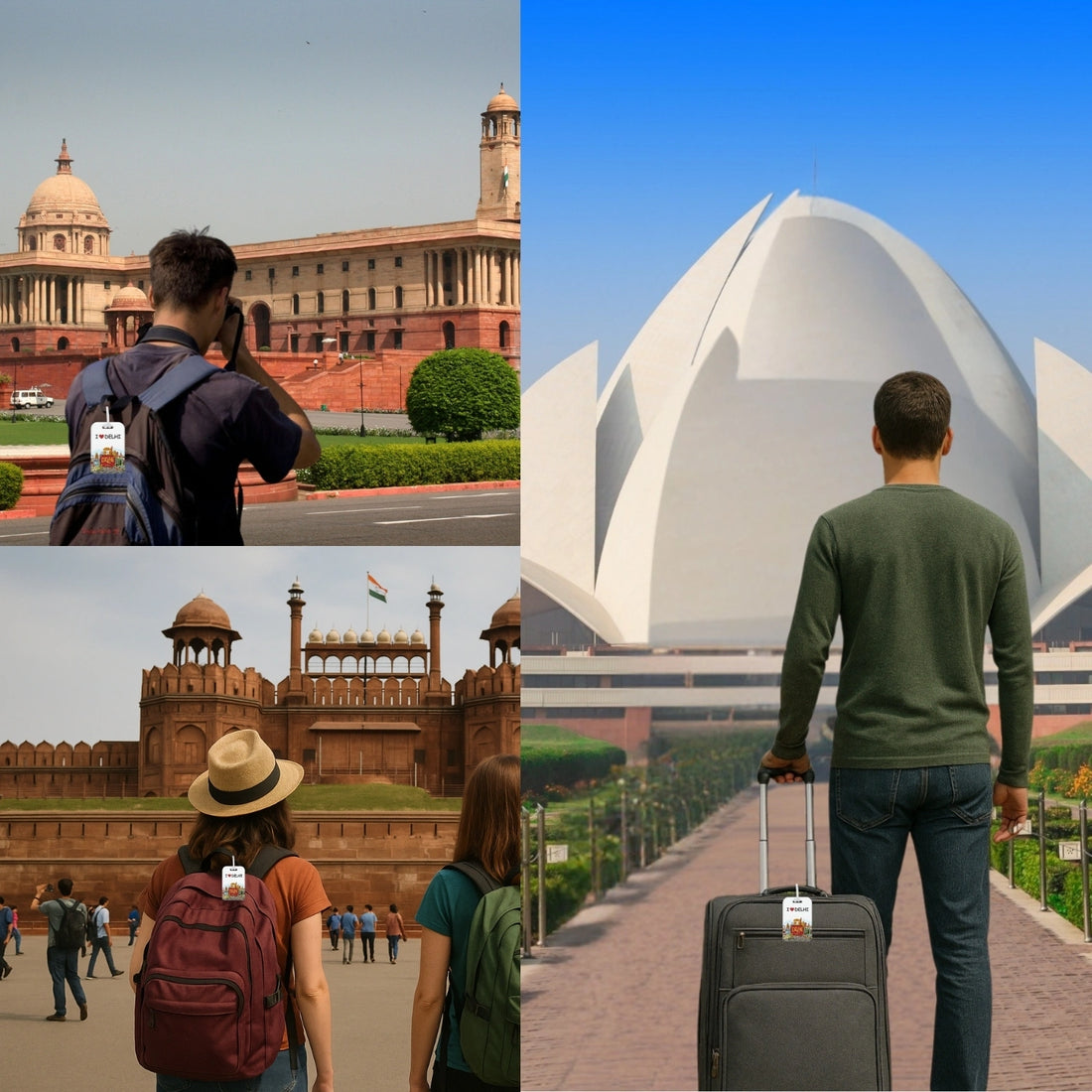 I Love Delhi city-themed smart bag security tag with QR code by tag8