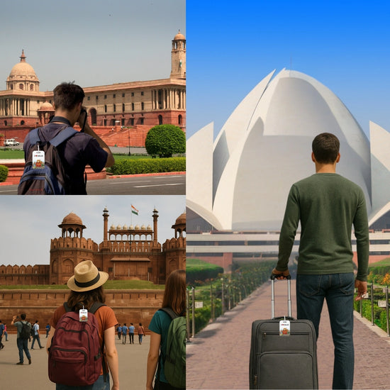 I Love Delhi city-themed smart bag security tag with QR code by tag8