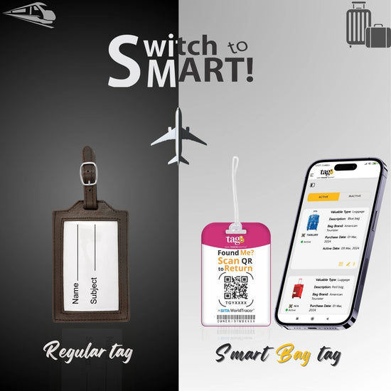 Incredible India culture-themed smart bag security tag with QR code by tag8