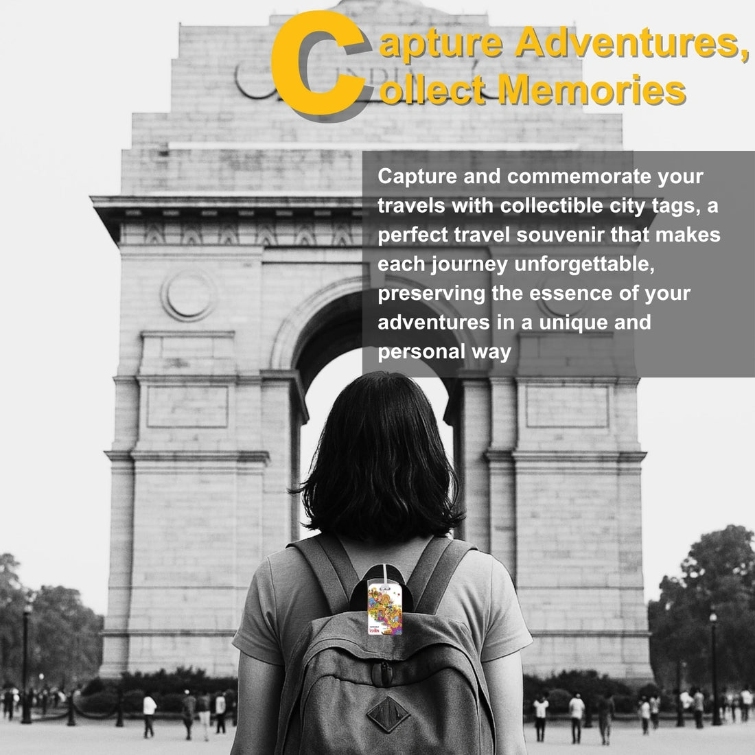 Incredible India culture-themed smart bag security tag with QR code by tag8