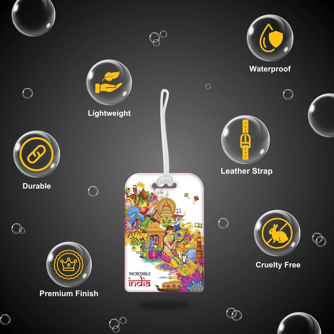 Incredible India culture-themed smart bag security tag with QR code by tag8