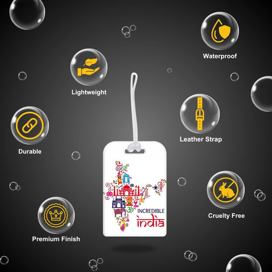 Incredible India map design smart bag security tag with QR code by tag8