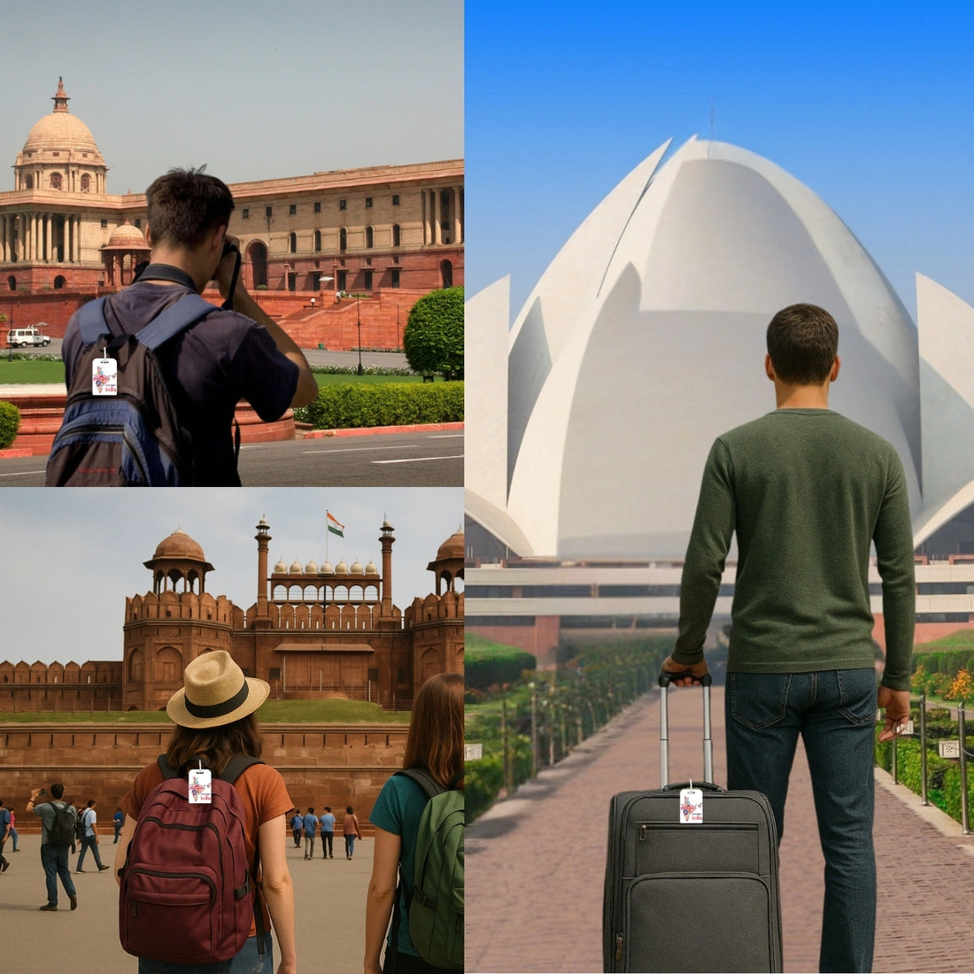 Incredible India map design smart bag security tag with QR code by tag8