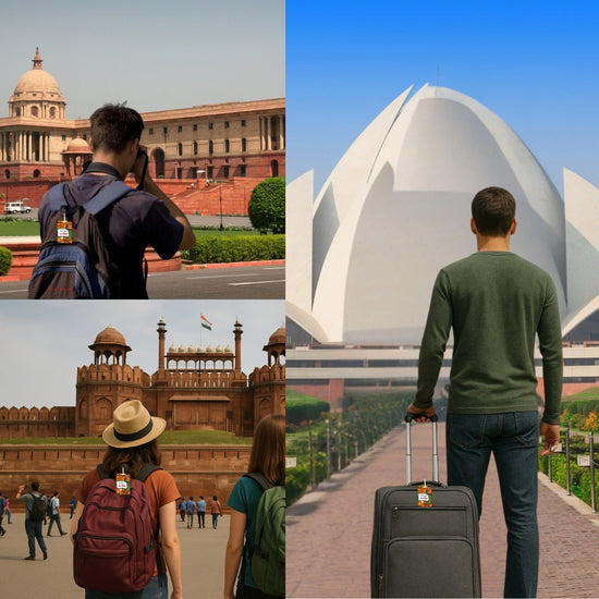 Incredible India peacock design smart bag security tag with QR code by tag8