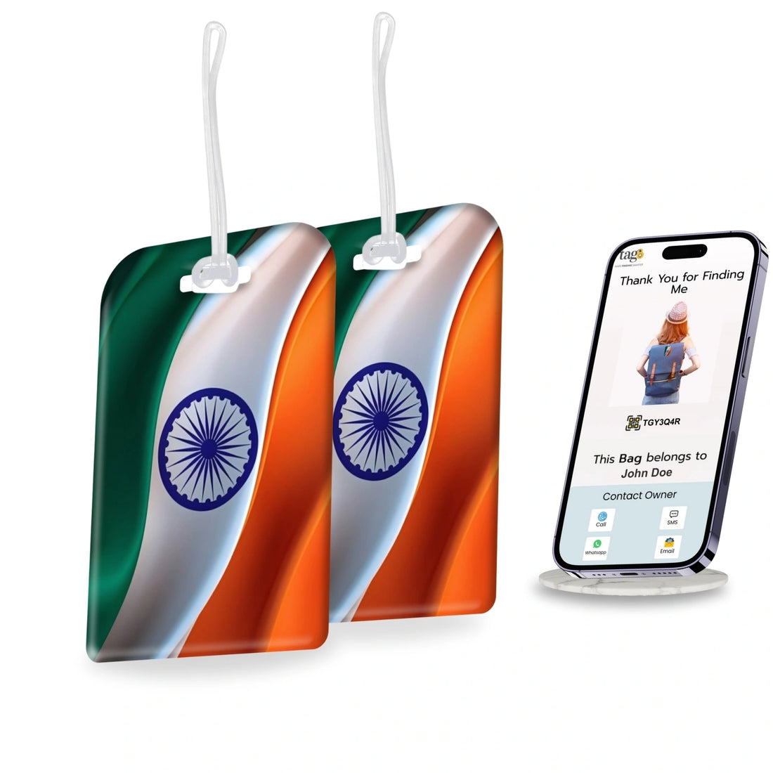 India colours AI-designed smart bag security tag with QR code by tag8