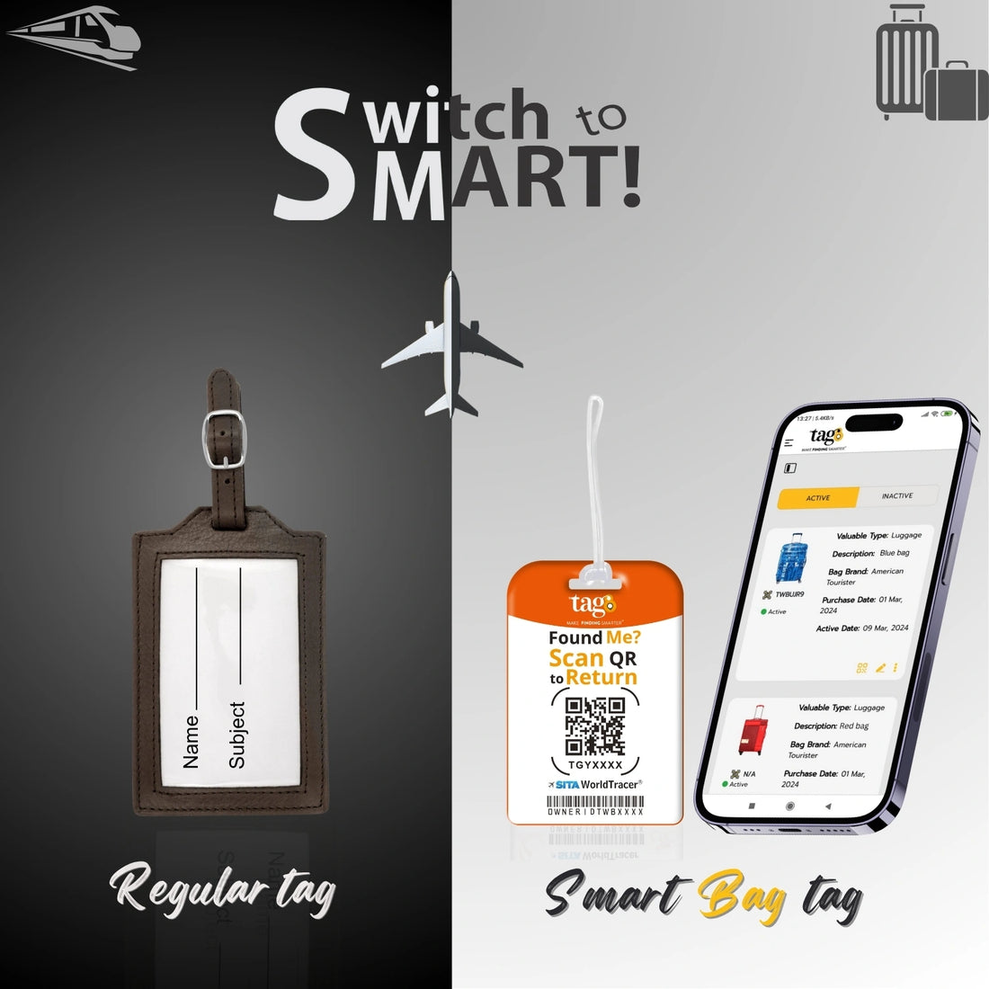 India colours AI-designed smart bag security tag with QR code by tag8
