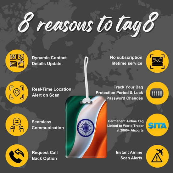 India colours AI-designed smart bag security tag with QR code by tag8