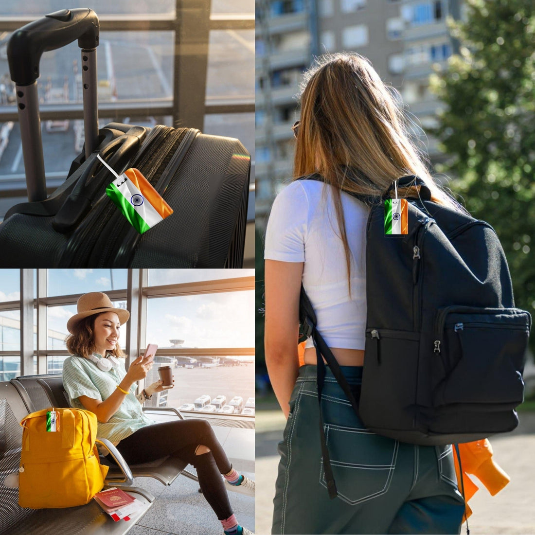 India flag colour satin finish smart bag security tag with QR code by tag8