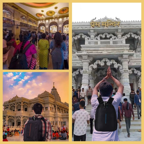 Lord Krishna black theme smart bag tag with QR code by tag8