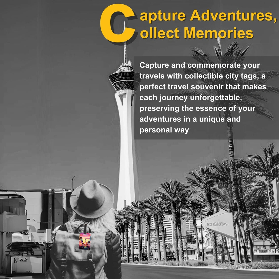 tag8 Las Vegas Bag Tag featuring a bold design with smart QR code for quick identification and secure lost & found support