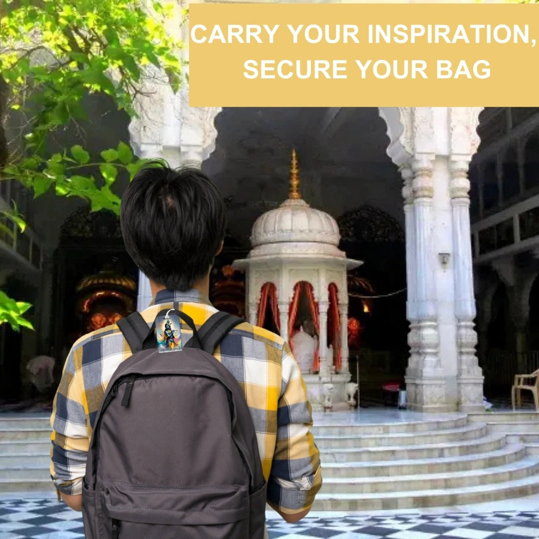 Lord Krishna smart bag tag with QR code by tag8