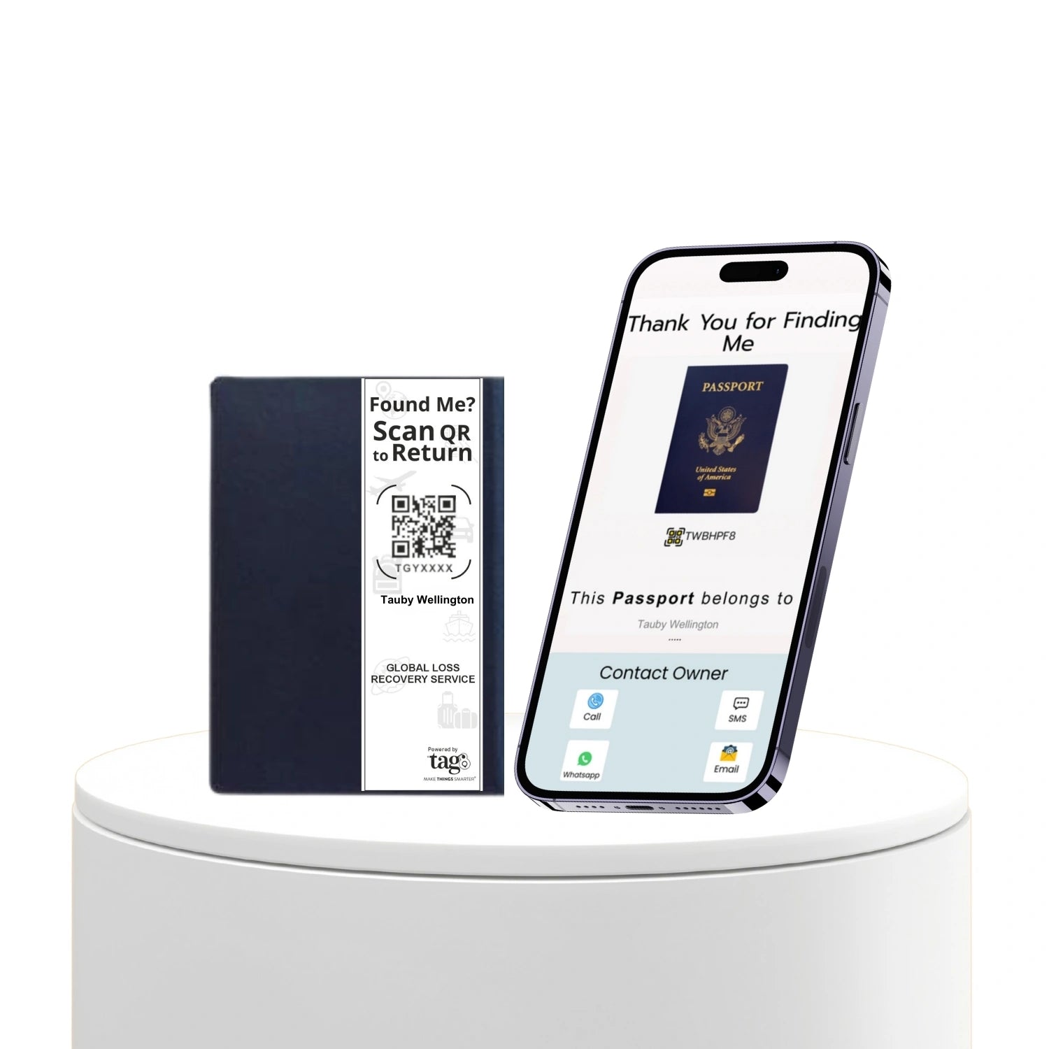 tag8 Passport Security eTag for smart and secure tracking of your passport during travel