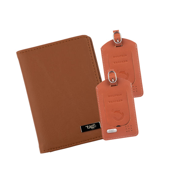 tag8 Passport Tracker Case with 2 Bag Trackers for comprehensive travel security and luggage tracking