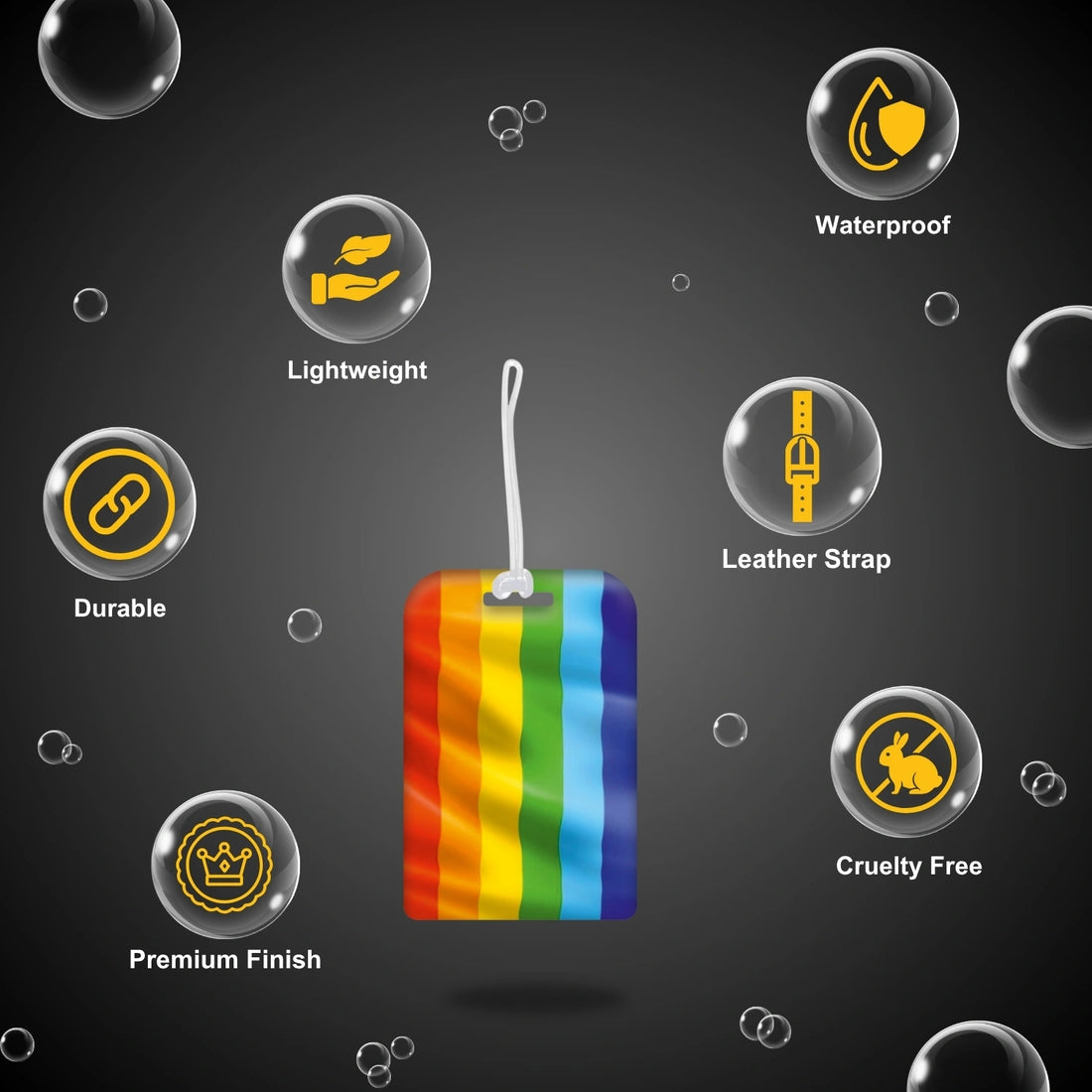 Pride flag smart bag security tag with QR code by tag8