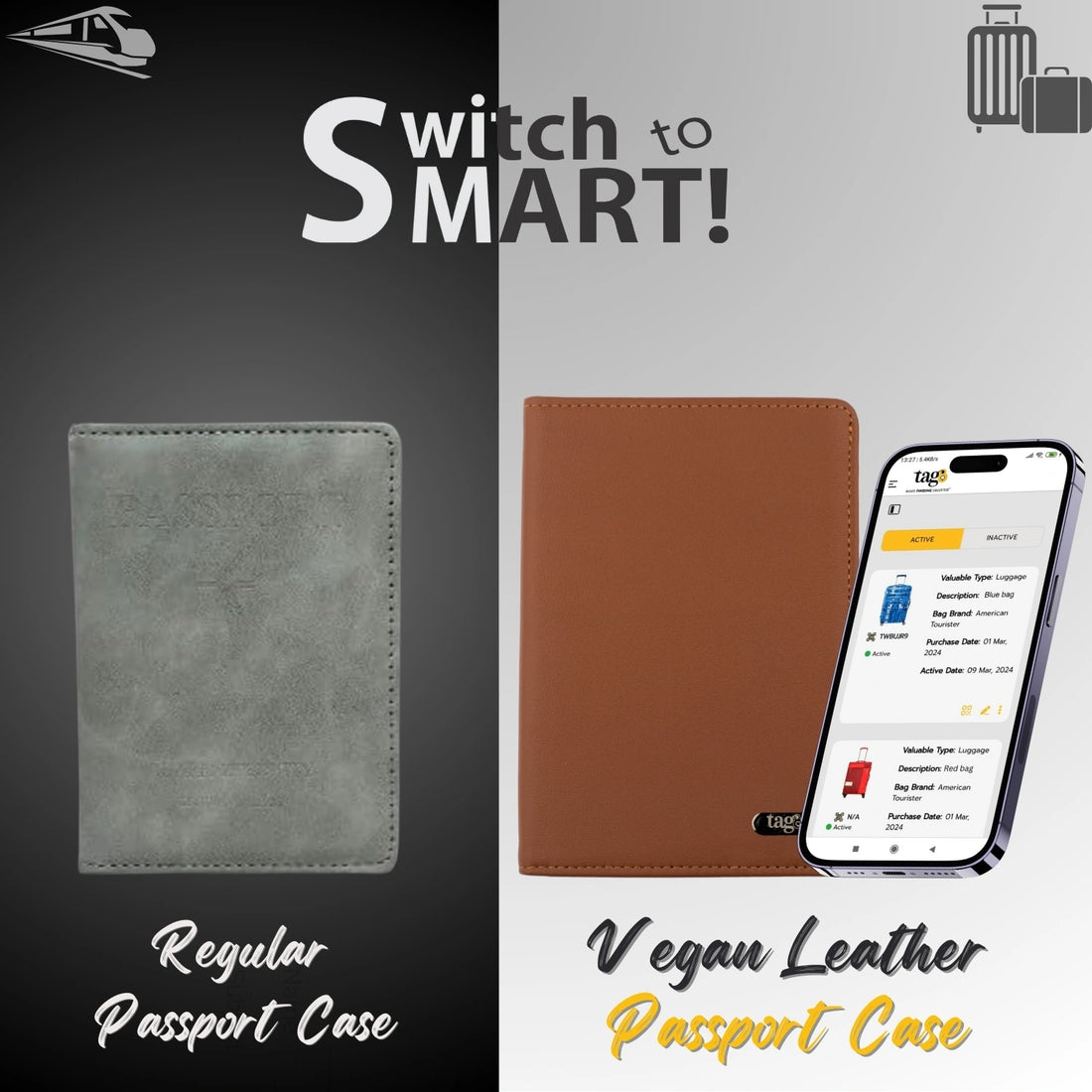 tag8 RFID Passport Combo with secure RFID protection and smart tracking for safe travel