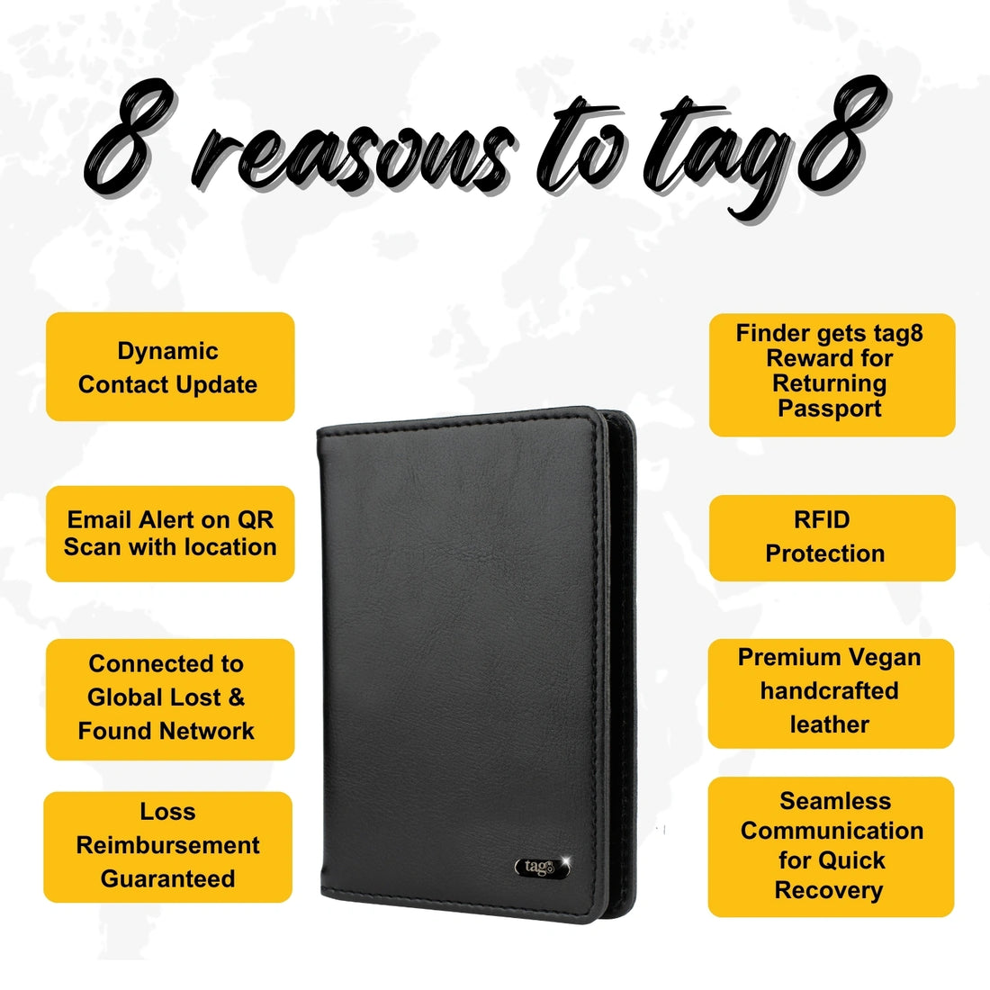 tag8 RFID Passport Combo with secure RFID protection and smart tracking for safe travel