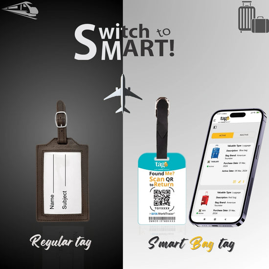 tag8 Rome Bag Tag with elegant design and smart QR code for hassle-free identification and lost & found assistance