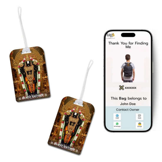 Shree Vyankatesh smart bag tag with QR code by tag8