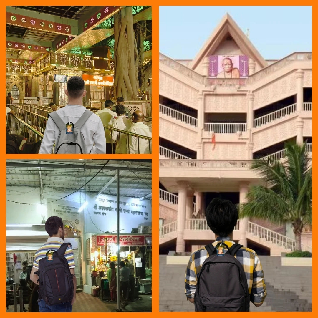 Shri Swami Samarth smart bag tag with QR code by tag8