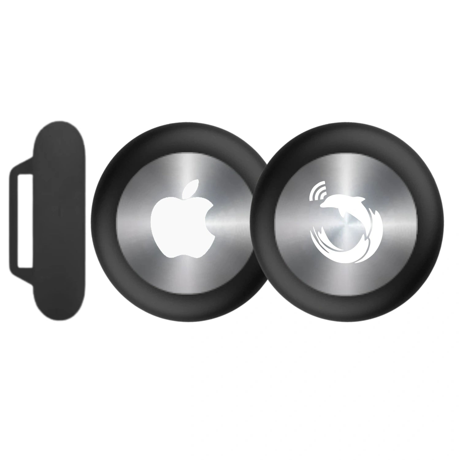 Black silicone holder for smart trackers by tag8