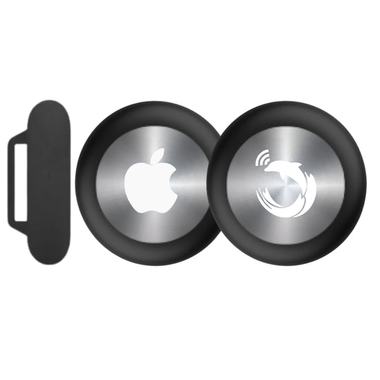 Black silicone holder for smart trackers by tag8