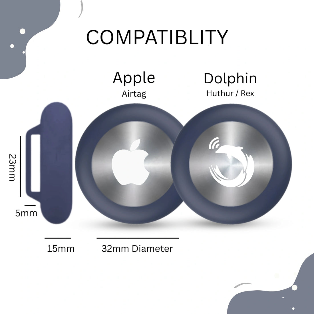 Blue silicone holder for smart trackers by tag8