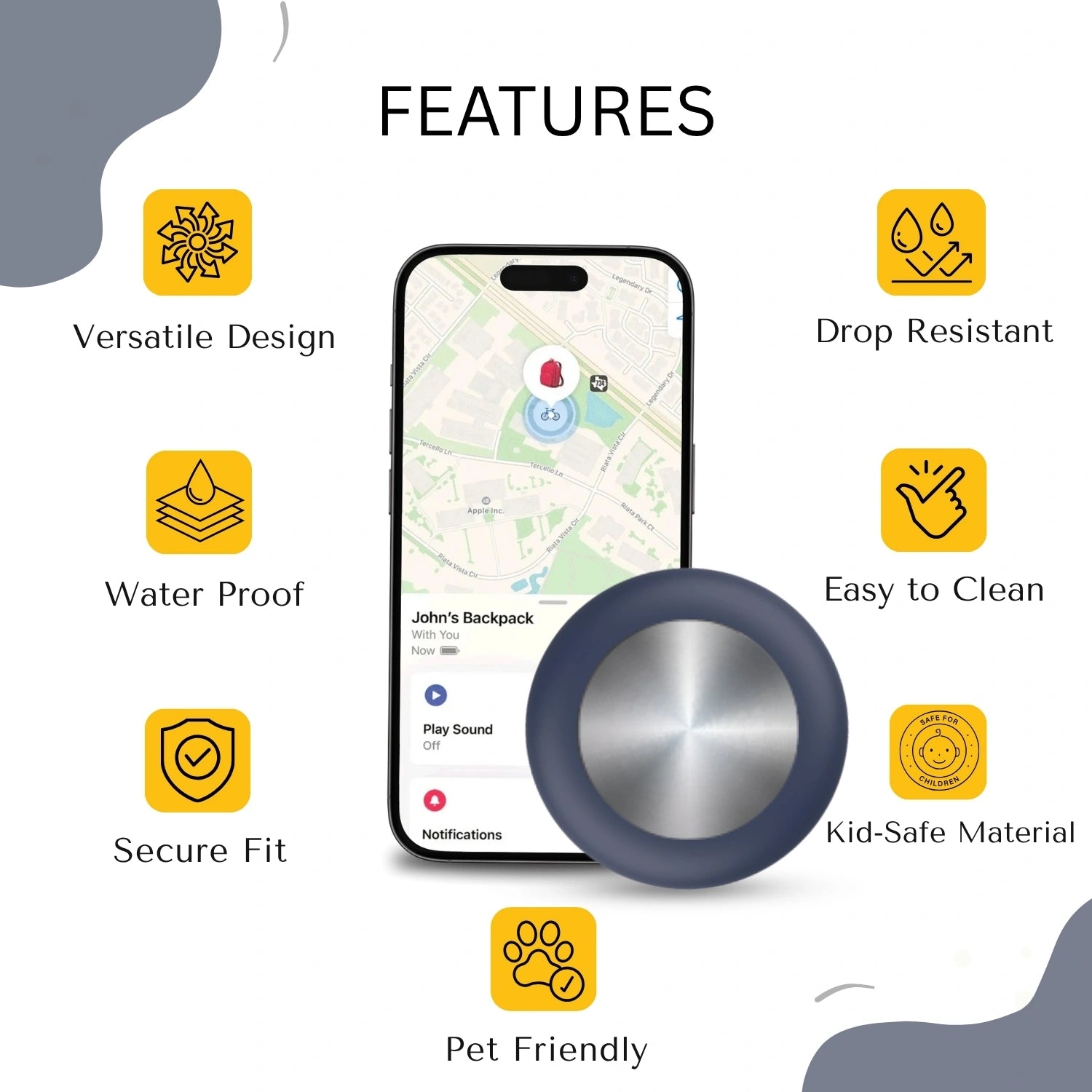 Blue silicone holder for smart trackers by tag8