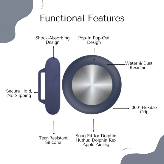 Blue silicone holder for smart trackers by tag8