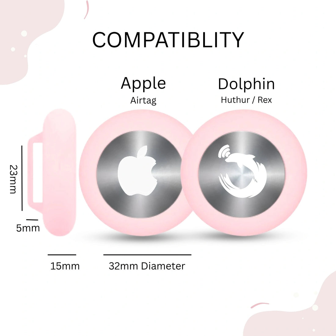 Pink silicone holder for smart trackers by tag8