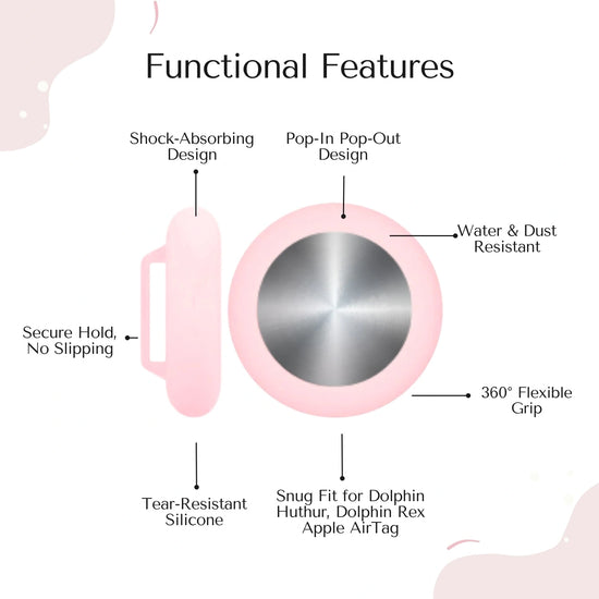 Pink silicone holder for smart trackers by tag8