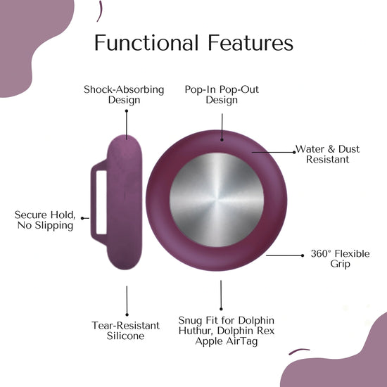 Wine colour silicone holder for smart trackers by tag8
