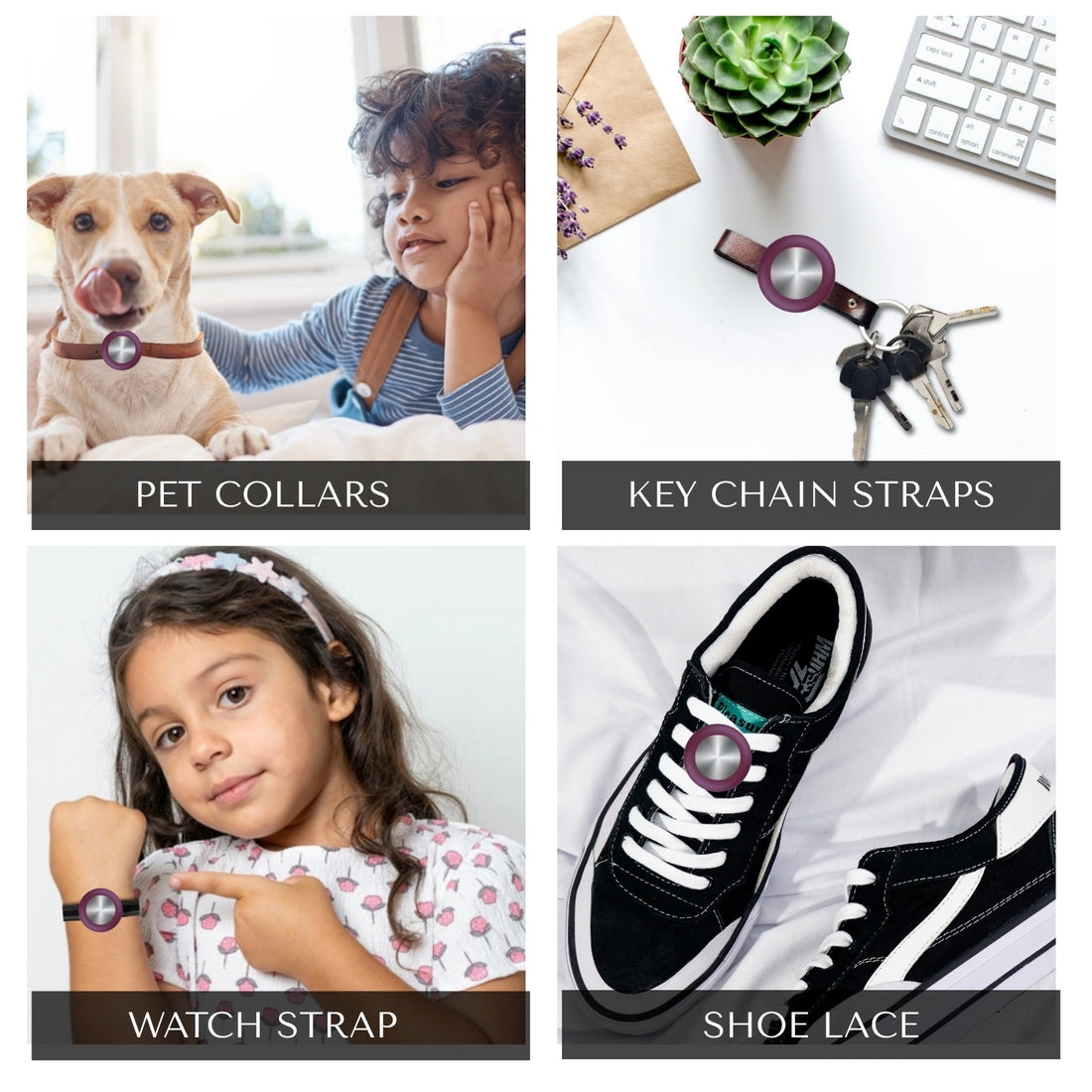 Wine colour silicone holder for smart trackers by tag8