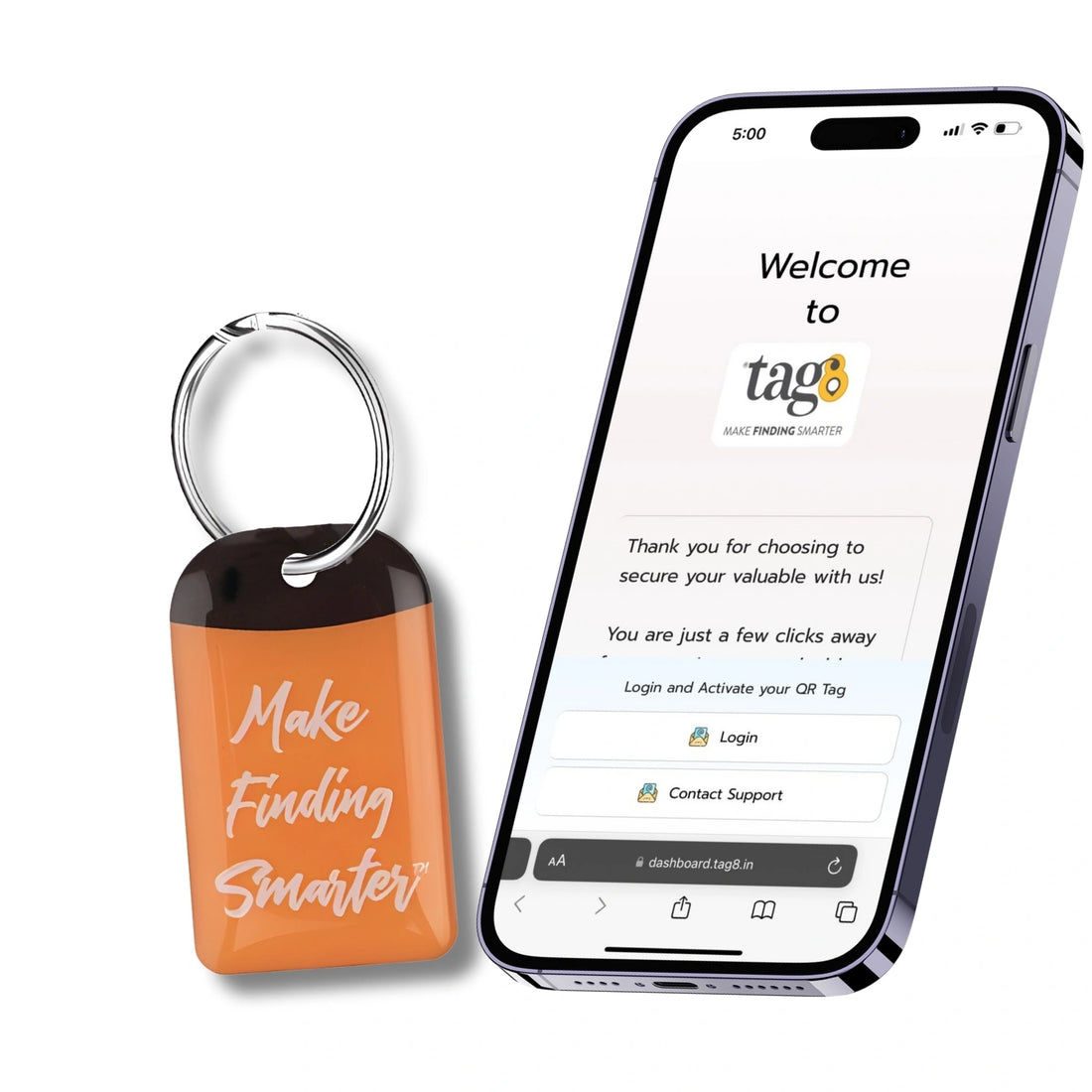 tag8 Smart Key Security Tag for secure tracking and easy key management