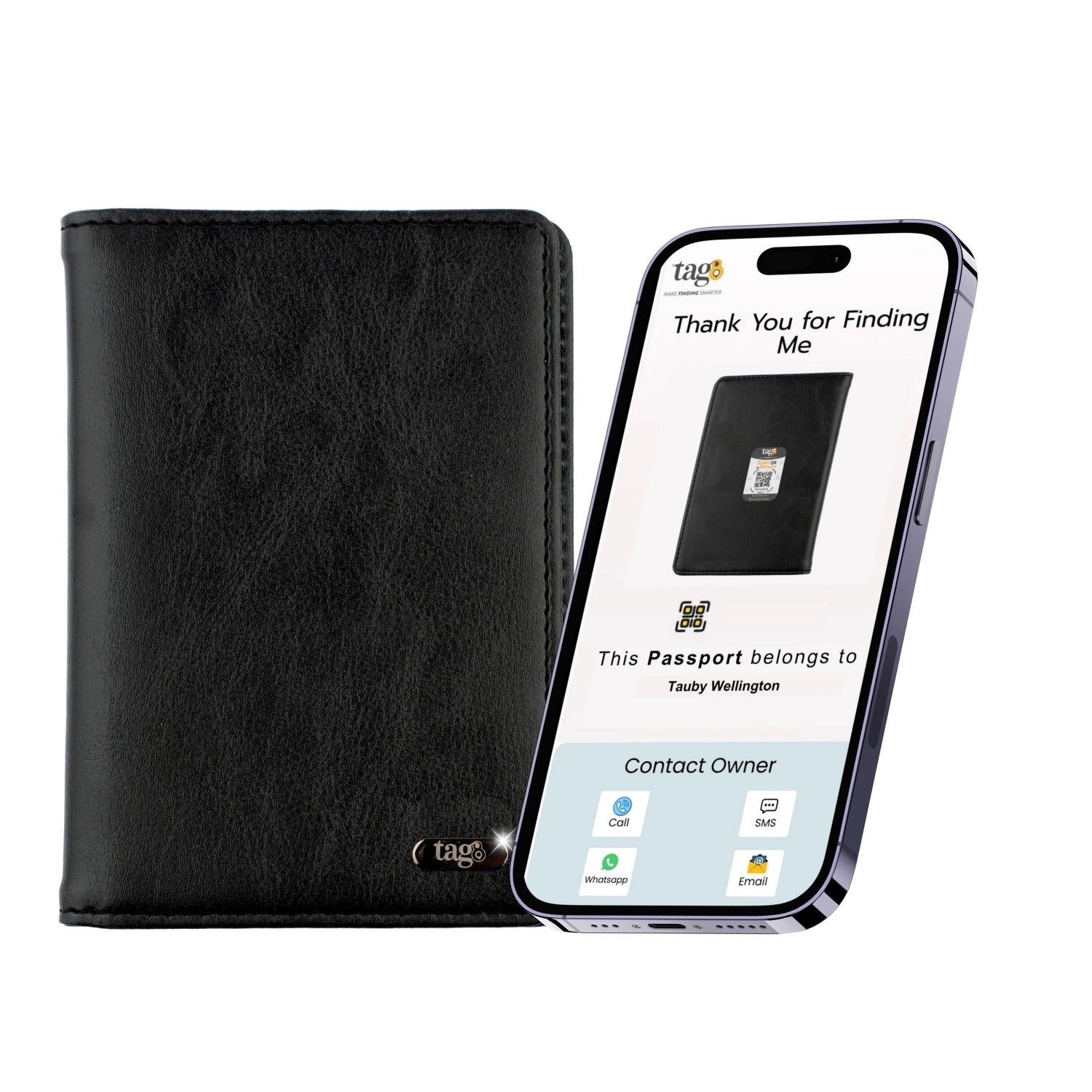 tag8 Vegan Leather Passport NFC Case with smart NFC technology for secure and stylish travel