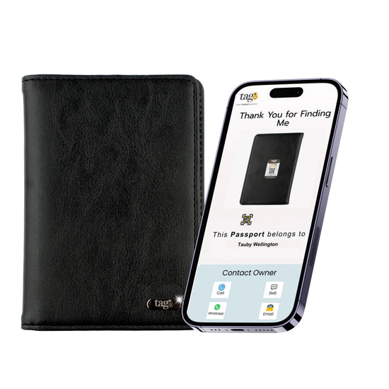 tag8 Vegan Leather Passport NFC Case with smart NFC technology for secure and stylish travel