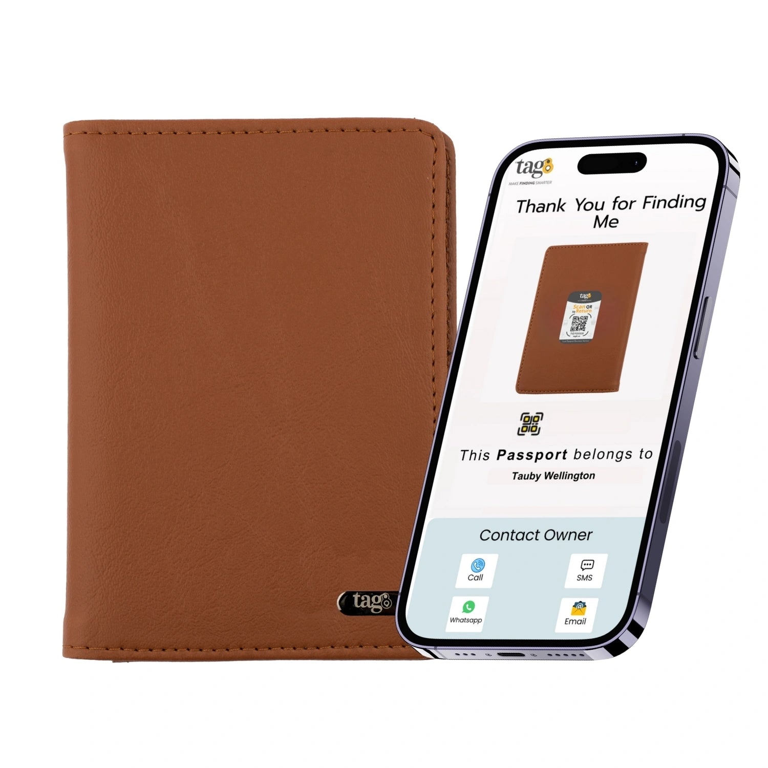 tag8 Vegan Leather Passport RFID Case for eco-friendly, secure travel protection with RFID blocking