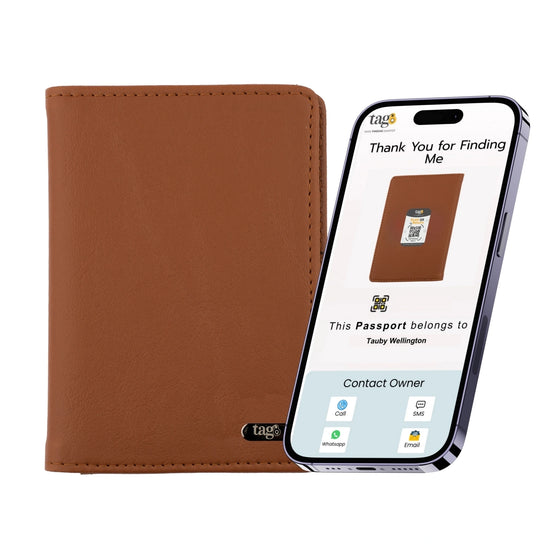 tag8 Vegan Leather Passport RFID Case for eco-friendly, secure travel protection with RFID blocking