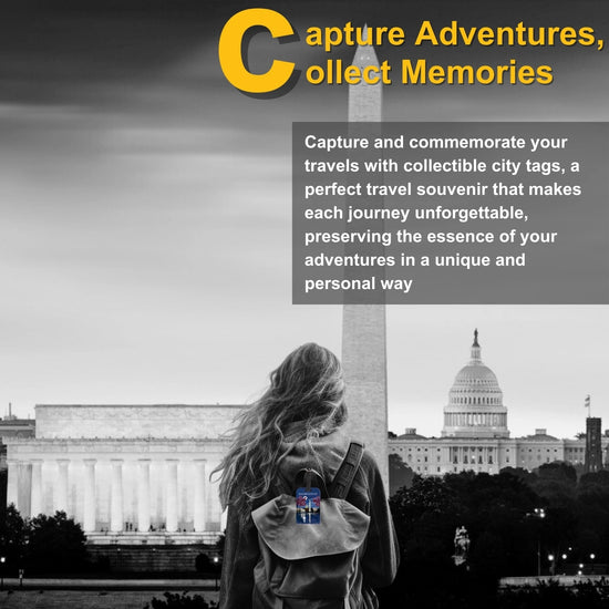 tag8 Washington DC Bag Tag with iconic design and smart QR code for hassle-free identification and lost & found support
