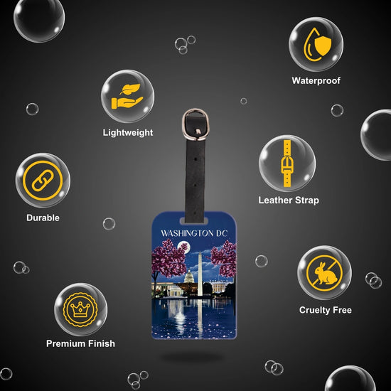 tag8 Washington DC Bag Tag with iconic design and smart QR code for hassle-free identification and lost & found support