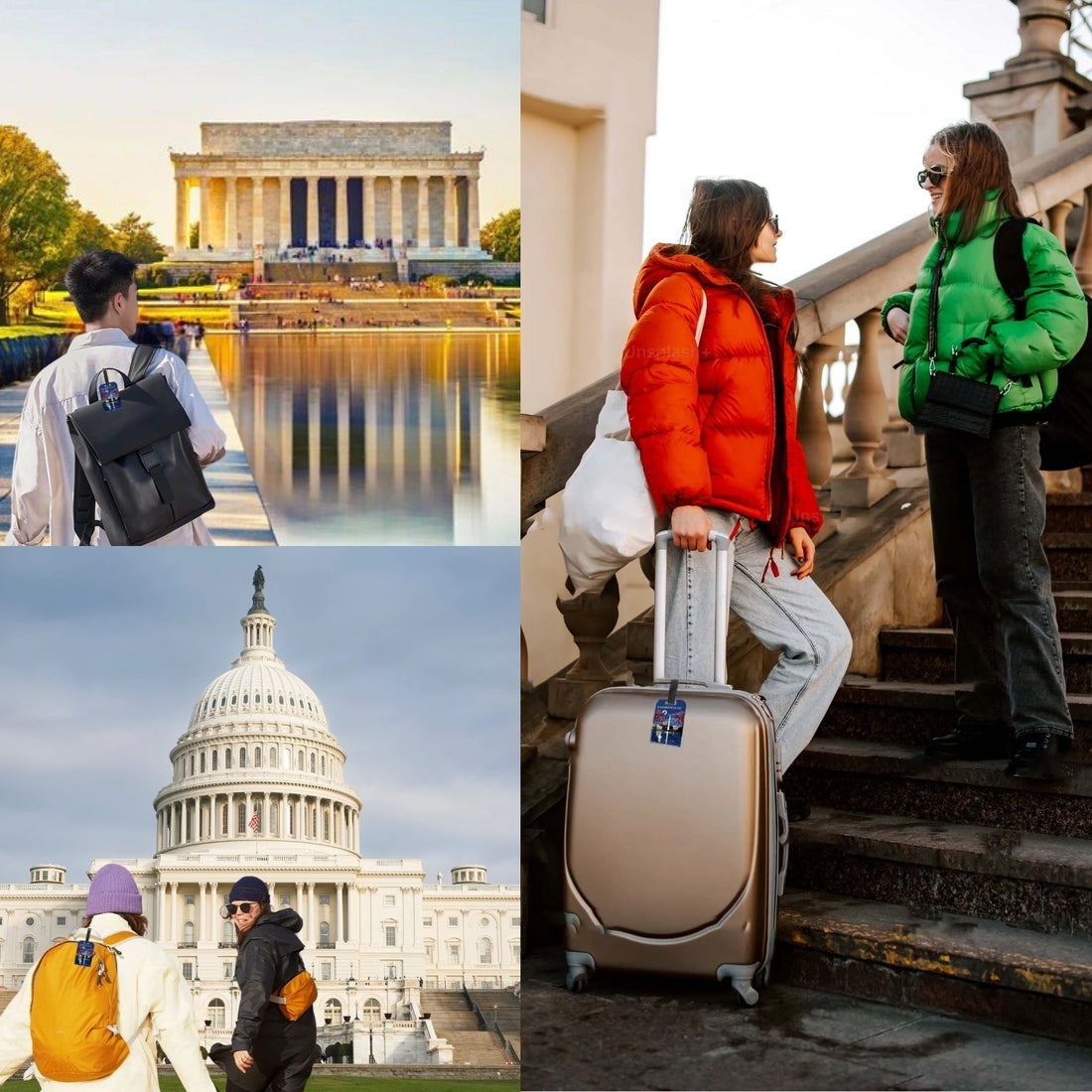 tag8 Washington DC Bag Tag with iconic design and smart QR code for hassle-free identification and lost & found support