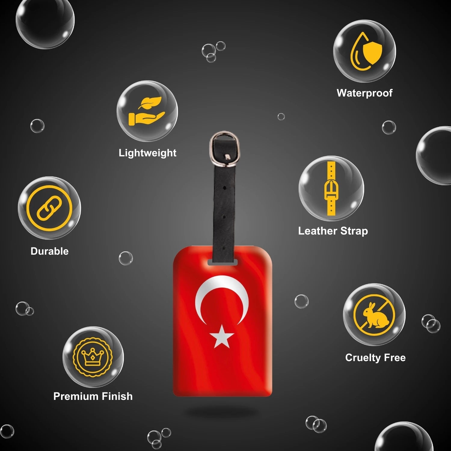 Turkey QR Bag Tag by tag8 with QR code for tracking